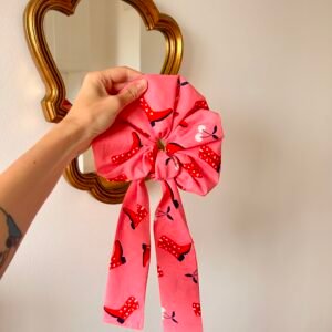 Chouchou XL motifs Santiags cerise