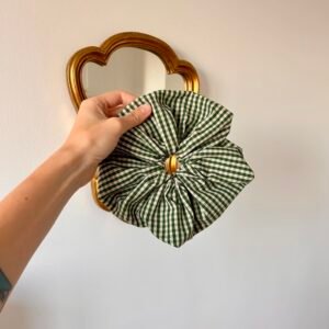 Maxi Chouchou Motif Vichy vert et beige