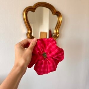 Chouchou carreaux rose