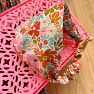 Bandeau Cheveux Fleuri Vintage 70s Multi-Couleurs – Fait Main