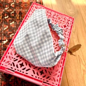 Bandeau Cheveux à Carreaux Vichy Bleu Ciel – Fait Main