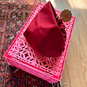 Bandeau Cheveux Uni Rouge Bordeaux – Fait Main