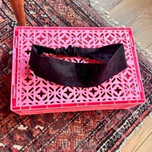 Bandeau noir broderie anglaise è– Fait main