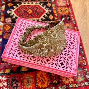 Bandeau Cheveux Kaki Motif Bandana – Fait Main