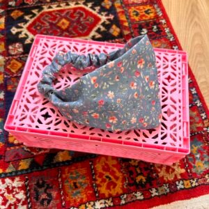 Bandeau large Fleuri Bleu – Fait Main
